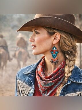 Native gold filled hook bead Fringe Earrings NEW